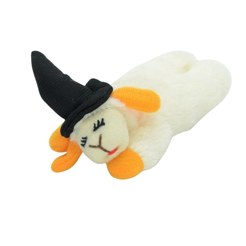 Multipet Lamb Chop with Black Witch Hat Cat Toy 4" - Poudre Pet & Feed Supply